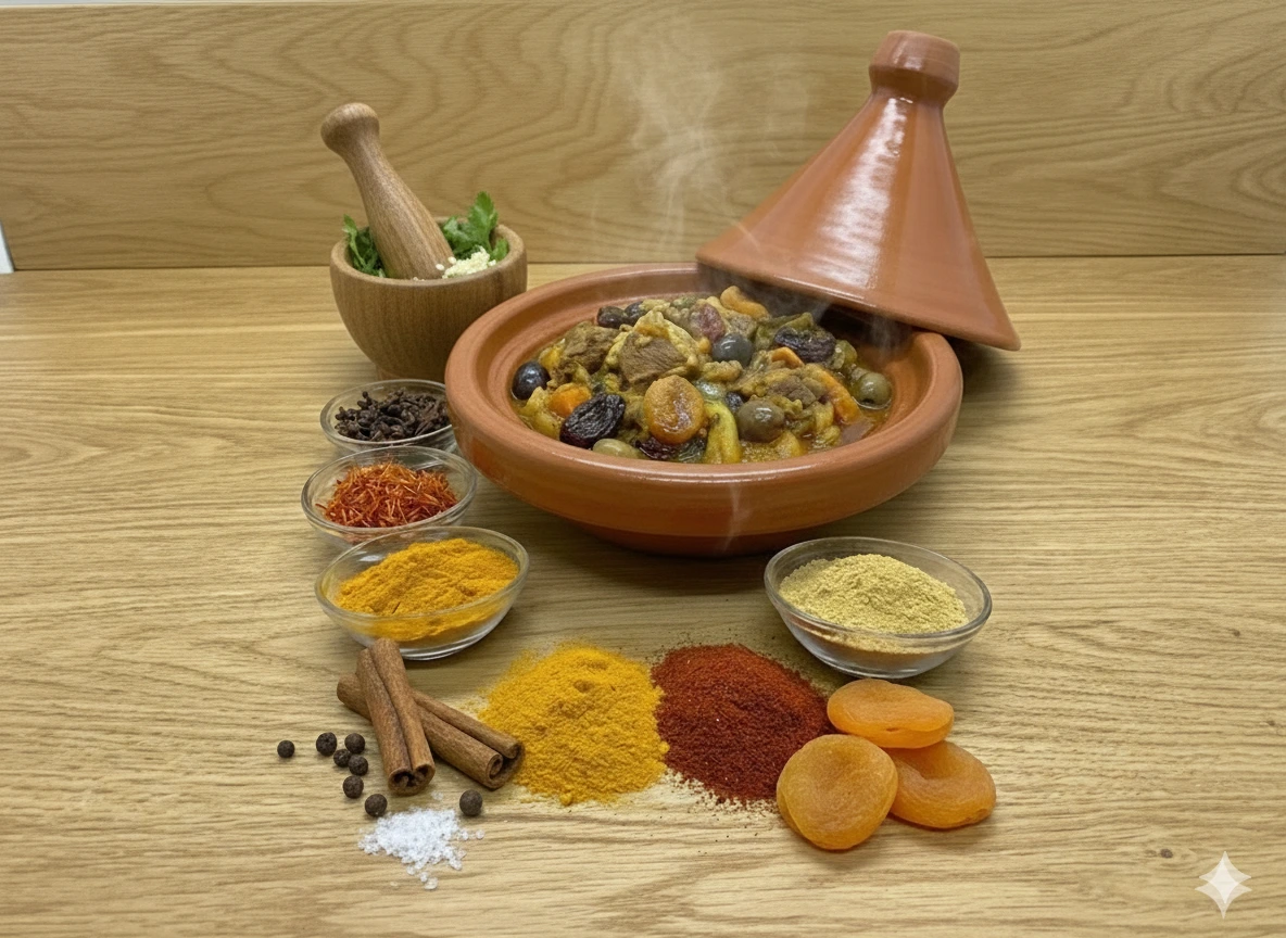 Tajine d'agneau aux abricots moelleux & miel — Recette Signature 1498 N°18