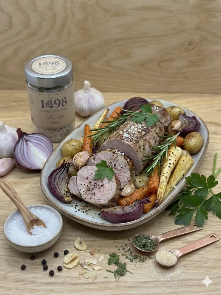 Mise en situation culinaire de Sel à l'Ail