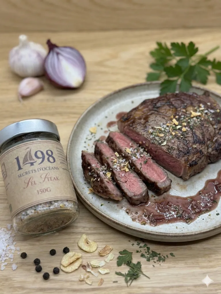 Mise en situation culinaire de Sel Steak