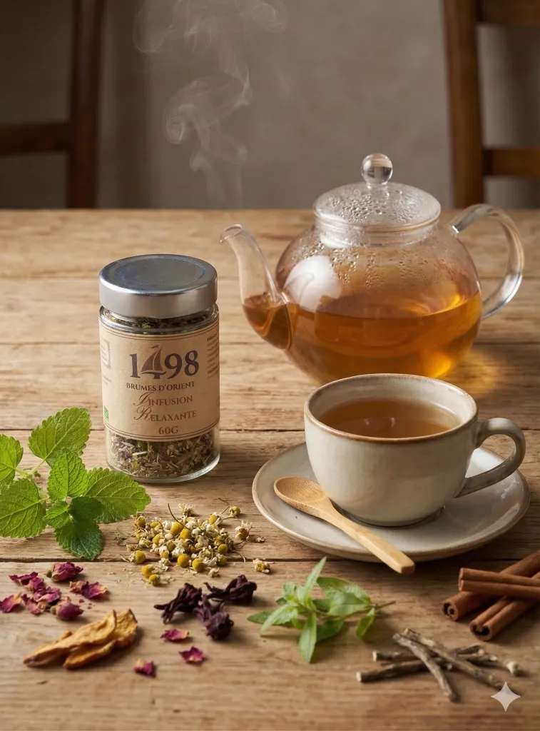 Mise en situation culinaire de Infusion Relaxante