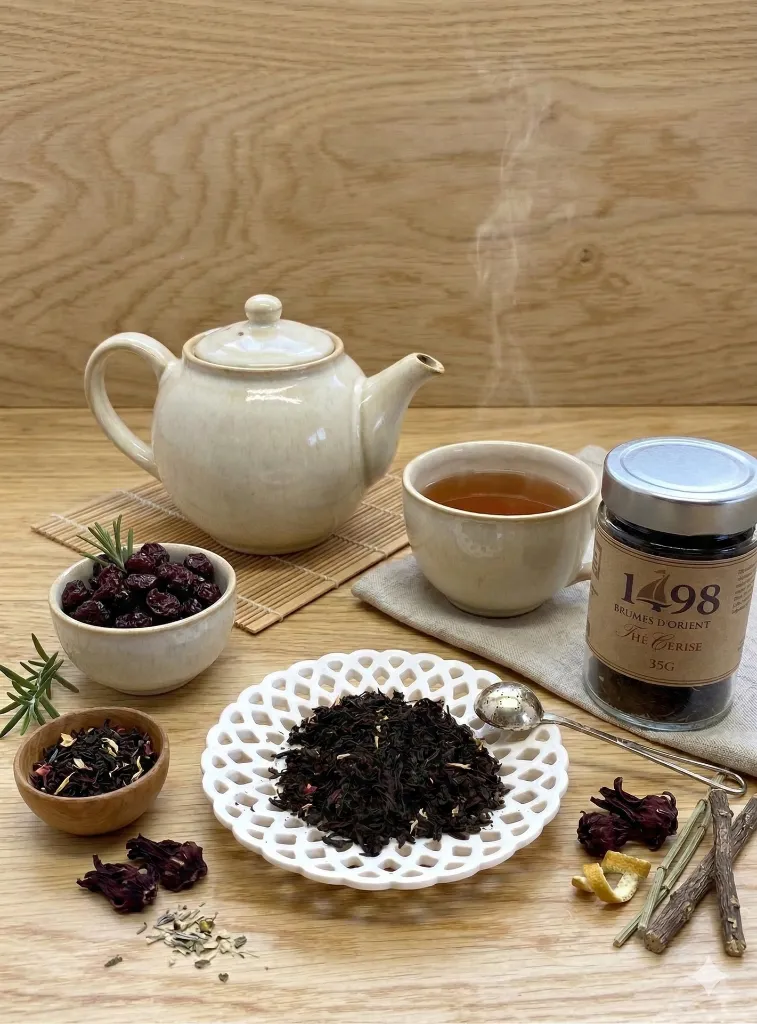 Mise en situation culinaire de Thé Cerise