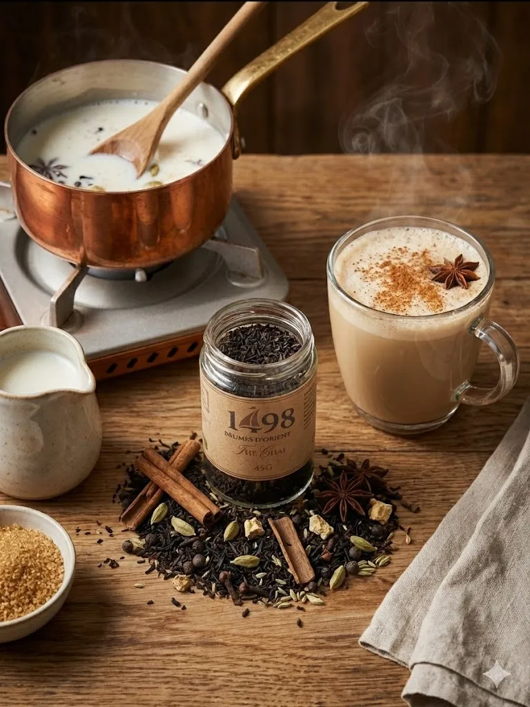 Mise en situation culinaire de Thé Chai