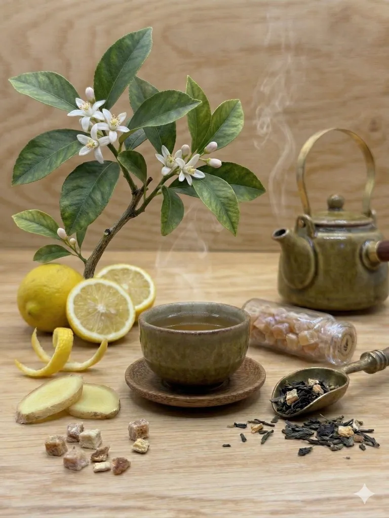 Mise en situation culinaire de Thé Vert Citron Gingembre