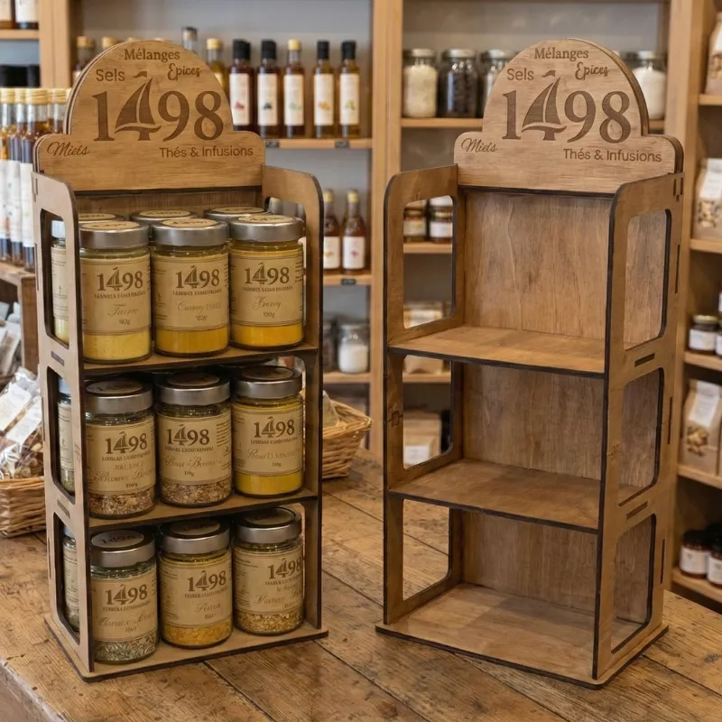Étagère de présentation à 18 pots — Le Présentoir "1498" – L'Écrin Officiel de la Collection – Capacité 18 Pots