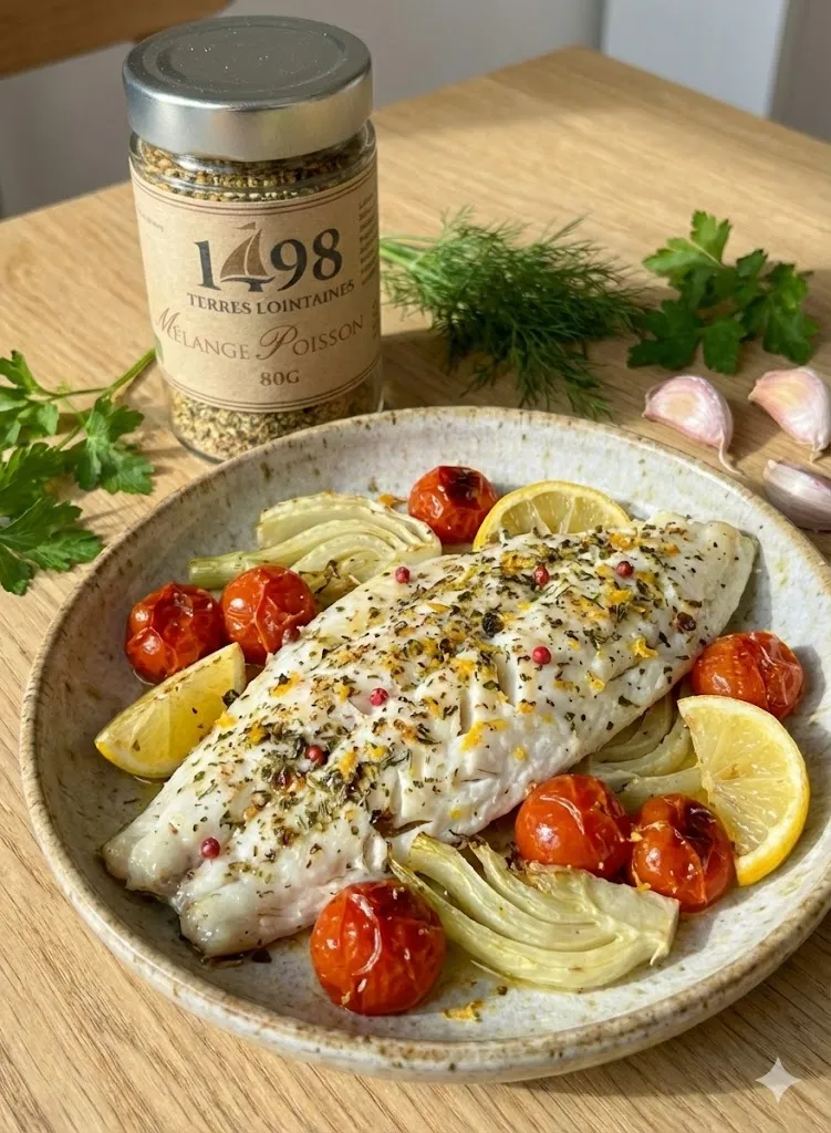 Mise en situation culinaire de Mélange Poisson