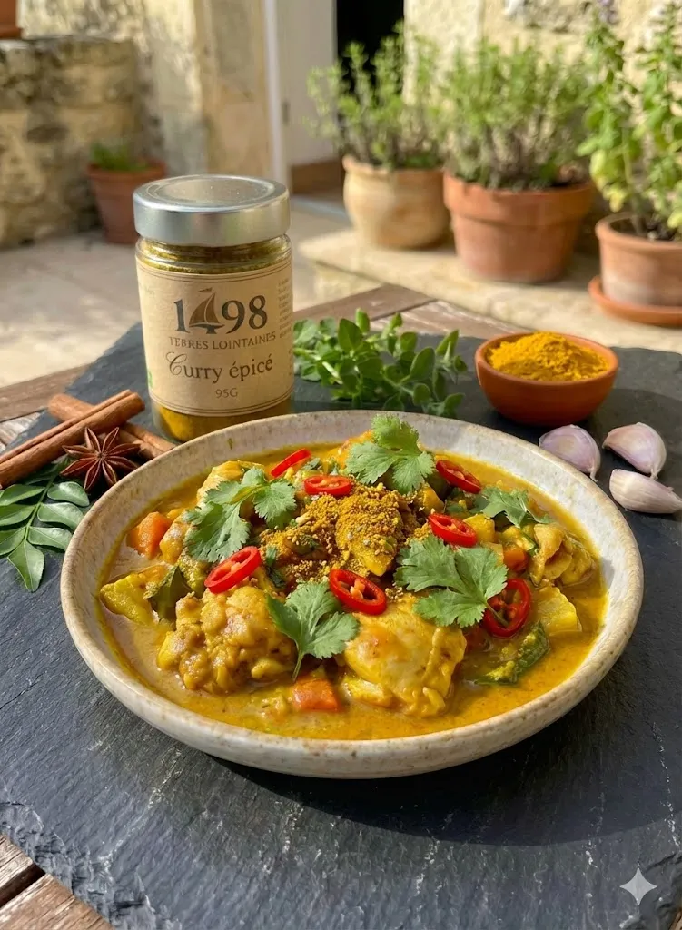 Mise en situation culinaire de Curry épicé
