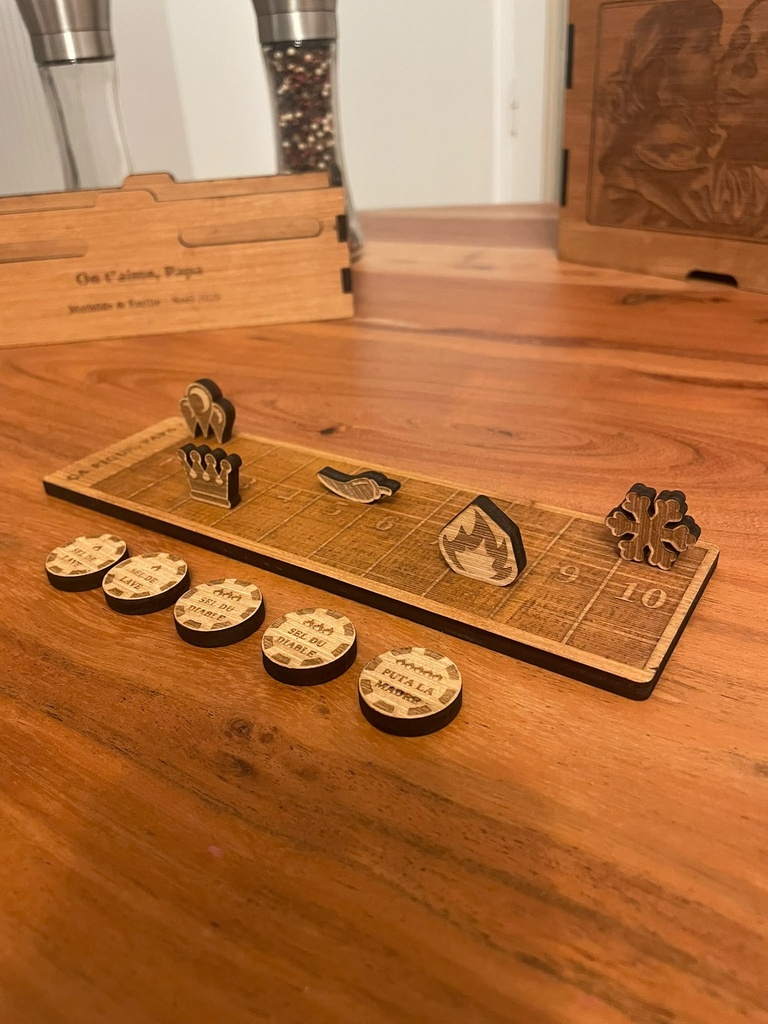 Jetons et pions en bois