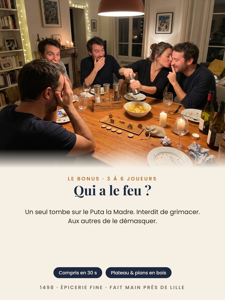 Le jeu Qui a le feu ? inclus dans le coffret