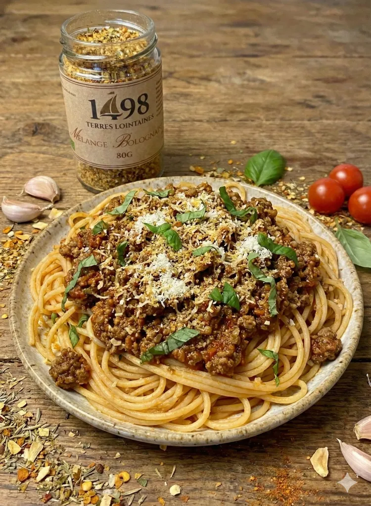 Mise en situation culinaire de Mélange Bolognaise