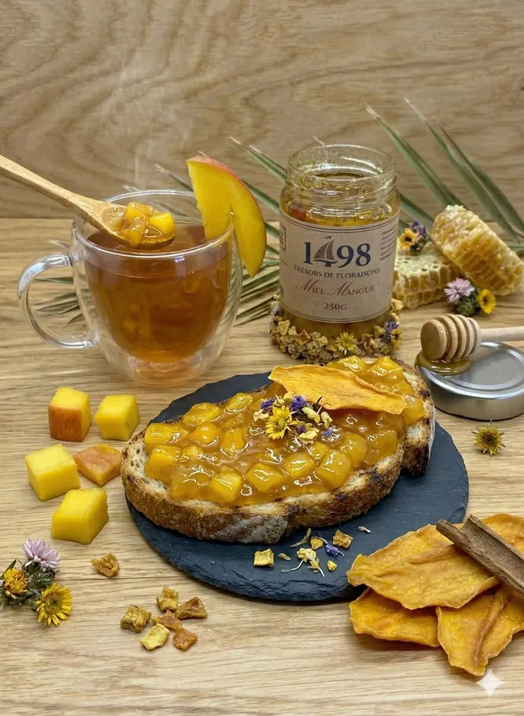Mise en situation culinaire de Miel Mangue